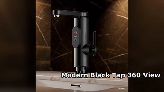 Modern Siyah Banyo Musluğu 360 Görünüm Avrupa Tarzı Tasarım